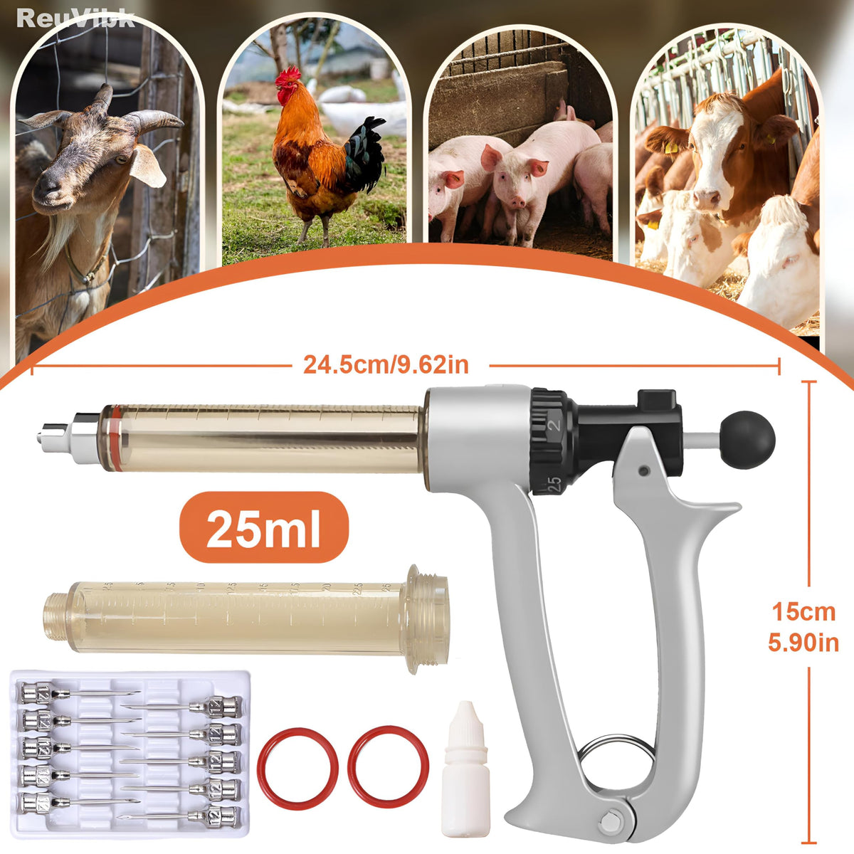 ReuVibk 5-gear adjustment dial enables precise dose selection to minimize waste