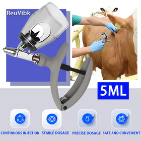 ReuVibk ergonomic curved handle and secure needle connection for comfortable handling.