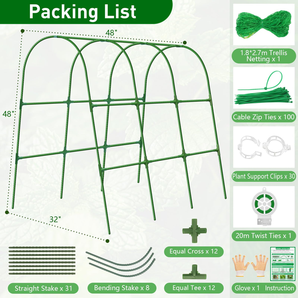 REVICOAR garden trellis with easy-assembly connectors for quick setup