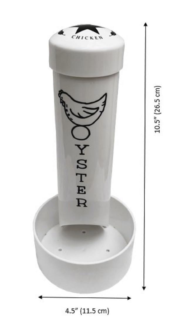 Revolutionary Chicken oyster shell feeder 3 lb capacity supports hens' calcium needs.