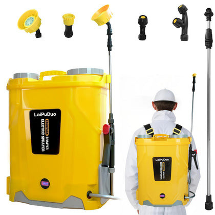 RexLeLXB backpack sprayer with battery power for cordless spraying in gardens.