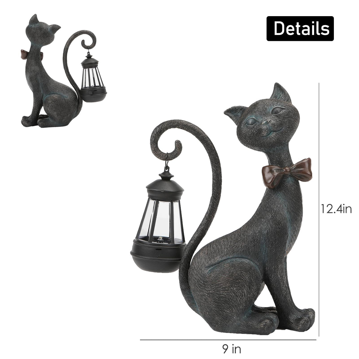 REYISO weather-resistant resin cat statue for safe indoor/outdoor display