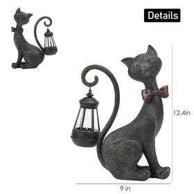 REYISO weather-resistant resin cat statue for safe indoor/outdoor display