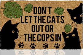 ReyloCG cat door mat welcome dont-let-the-cats-out front porch, durable no-shed surface for rainy days.