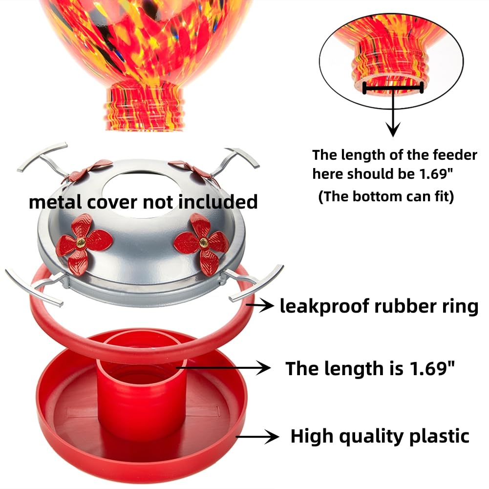 REZIPO hummingbird feeder base cover with metal-top compatibility; durable finish.