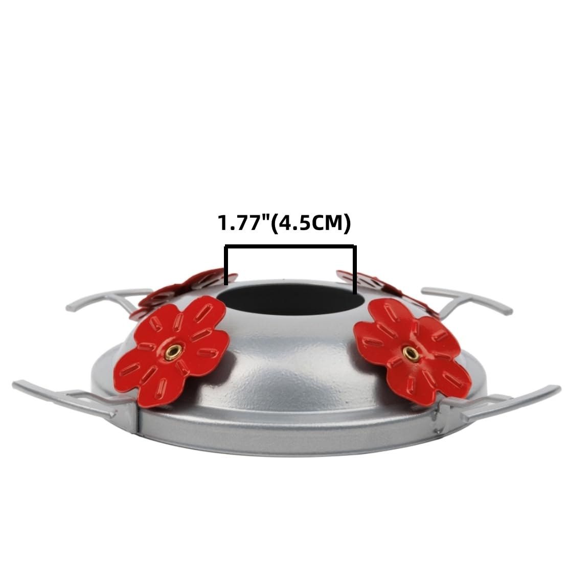 REZIPO metal top cover in silver with a red flower accent on top.