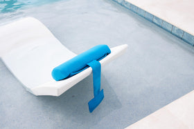 Quick-drying fabric supports all-weather use around pool and spa.