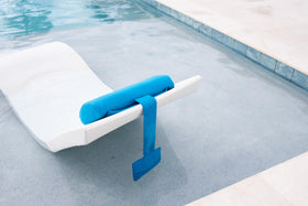 REZVANI Mountain Mist Headrest Pillow all-weather outdoor performance on lounges.