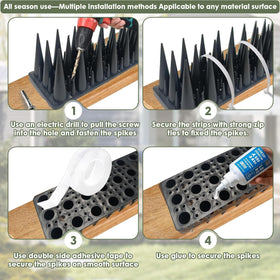 RGBRW 20-pack spikes extend along ledges and gutters