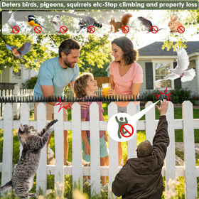 RGBRW anti-climb spikes guard a patio from climbing animals