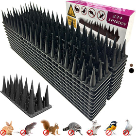 RGBRW bird spikes installed on a fence to deter landing