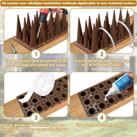 RGBRW spikes along a curved ledge fit curved surfaces for seamless installation