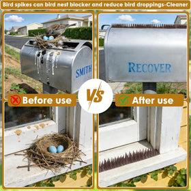 RGBRW bird spikes on gutters and roofs prevent nesting and droppings buildup