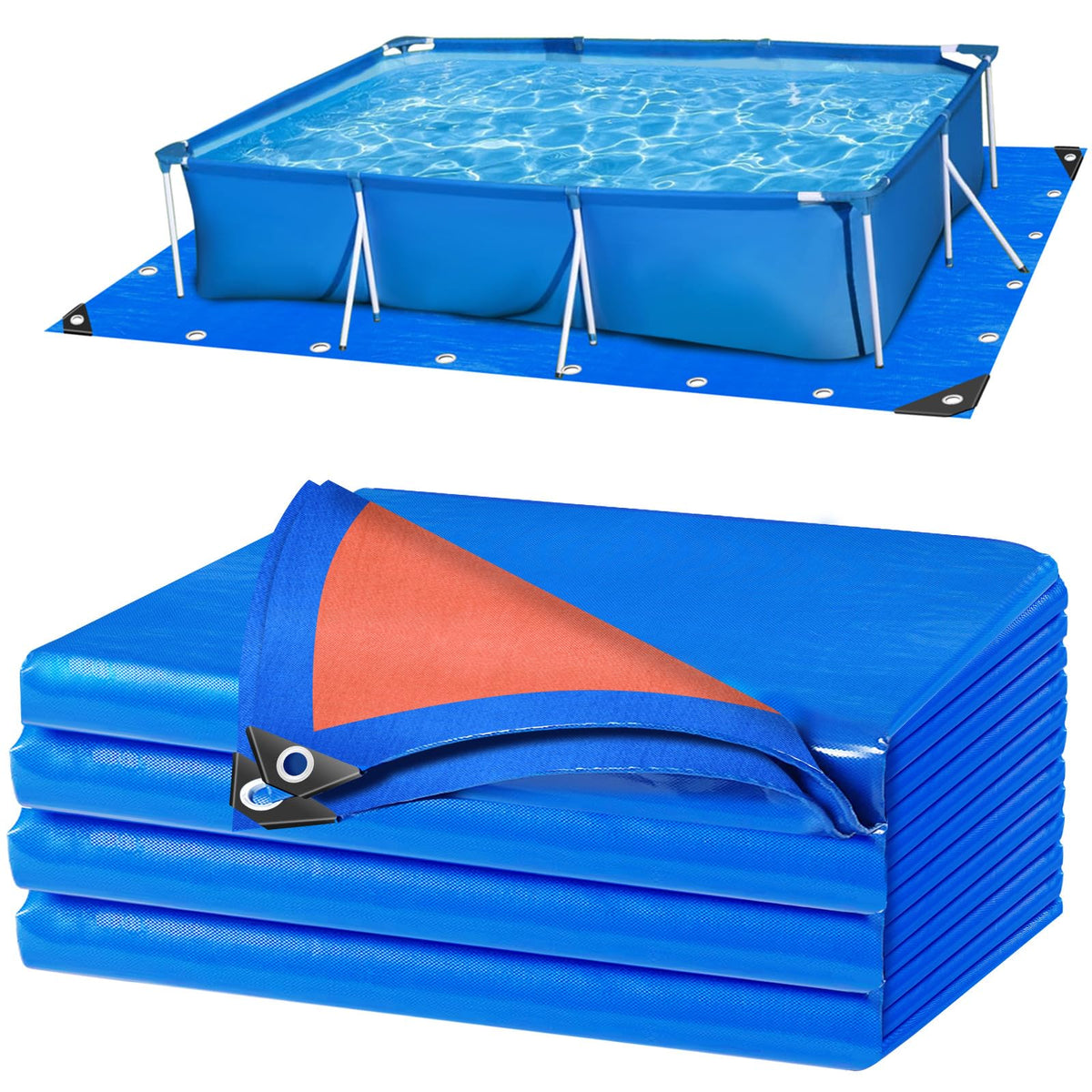 RGJ 18x9 ft pool liner pad under the pool for ground protection and longevity.