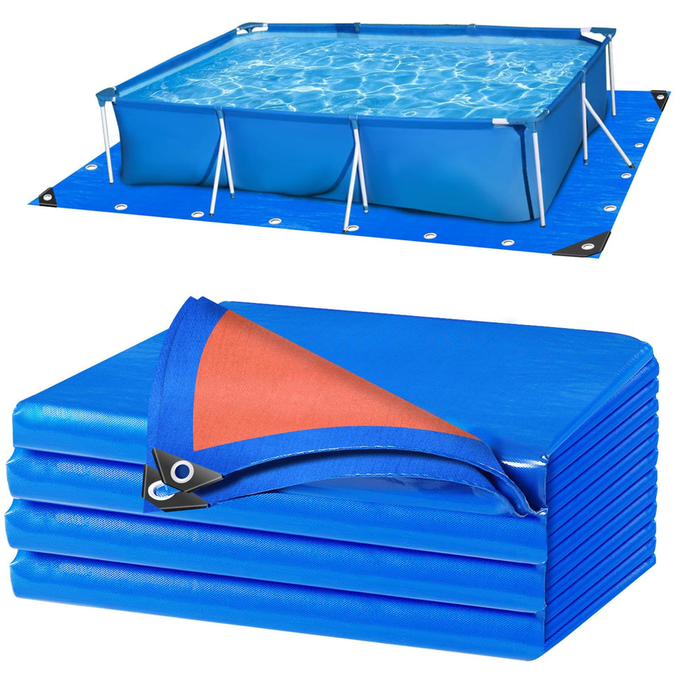 RGJ 18x9 ft pool liner pad under the pool for ground protection and longevity.