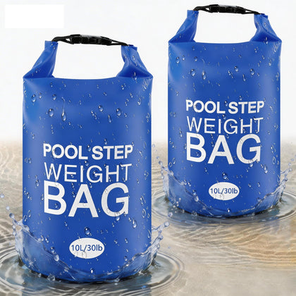 RGJ 2-pack blue pool ladder weights with roll-top seal stabilize above-ground ladders