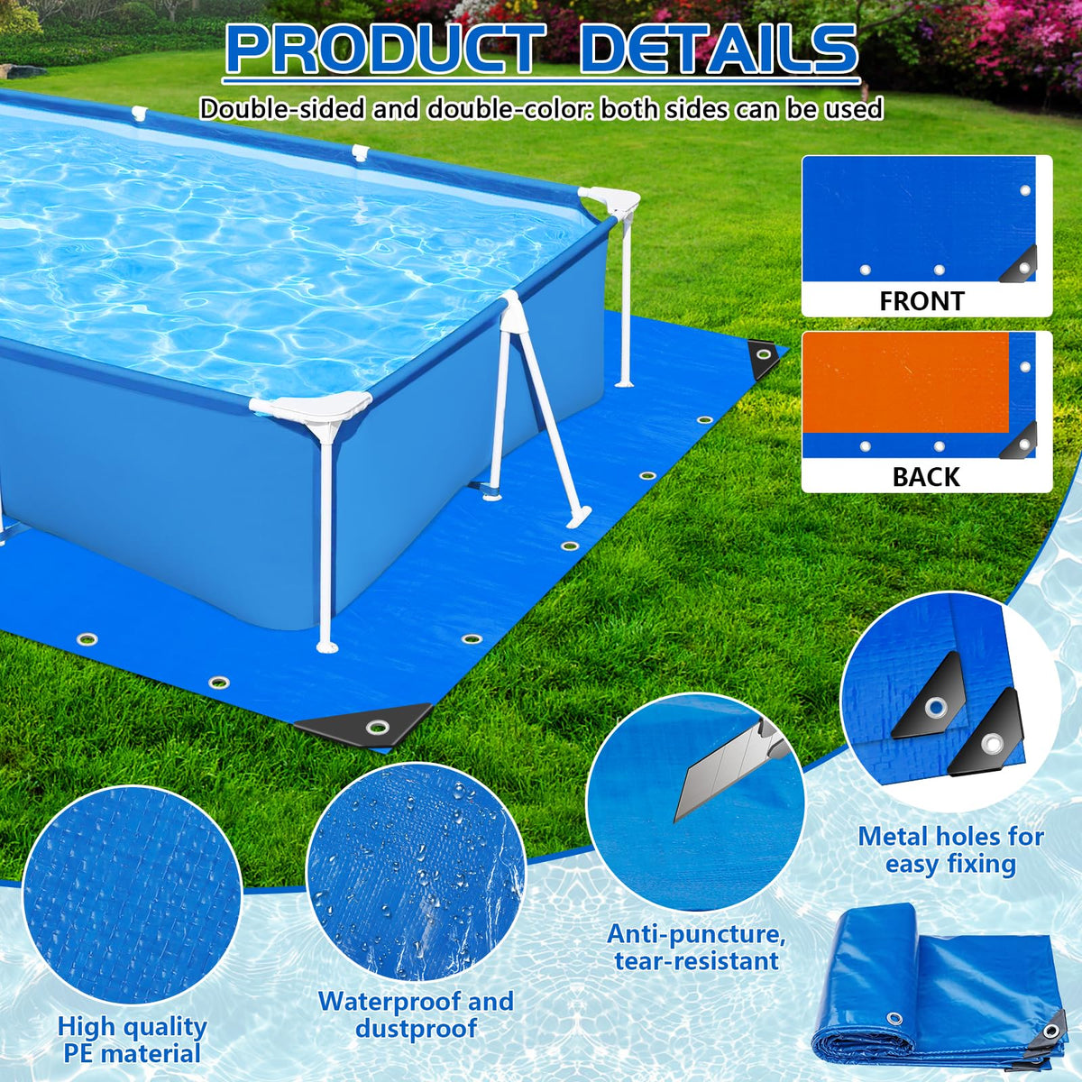 RGJ dual-color design front blue back orange for versatile styling.