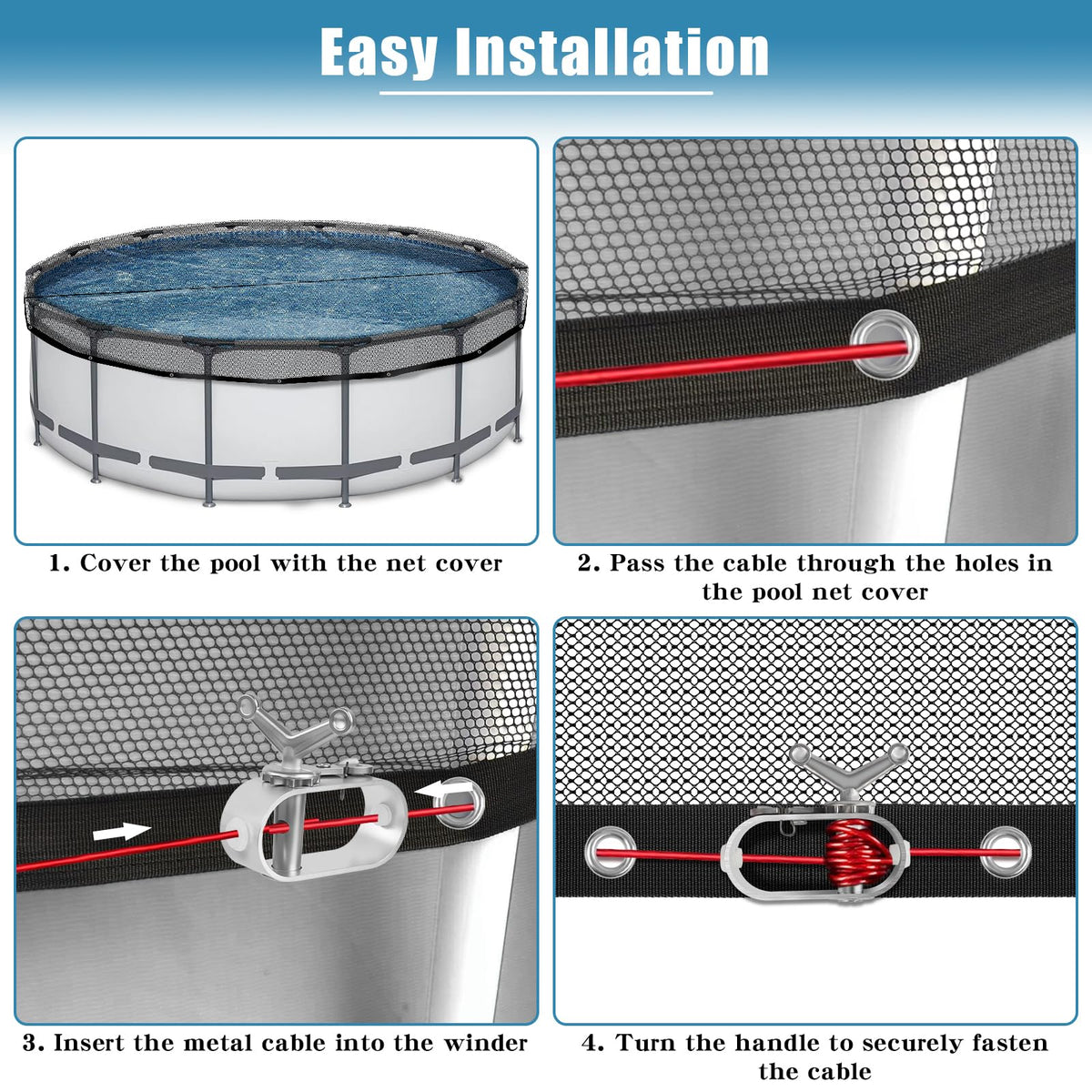 RGJ easy installation with included ropes and winder for quick setup.