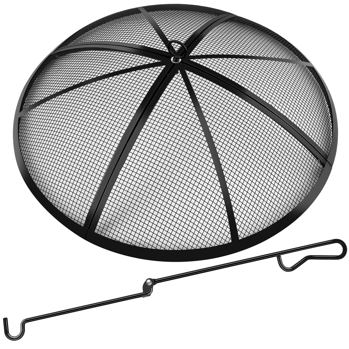 RGJ 40-inch round fire pit spark screen shields sparks for safer outdoor fires