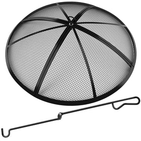 RGJ 40-inch round fire pit spark screen shields sparks for safer outdoor fires