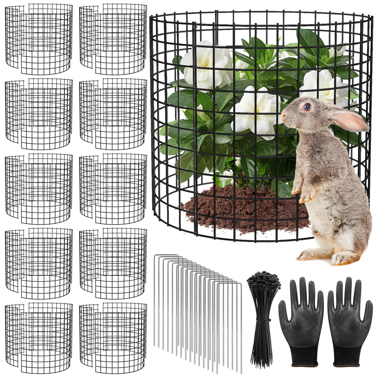 RGJ plant protector mesh cage guards garden plants from animals