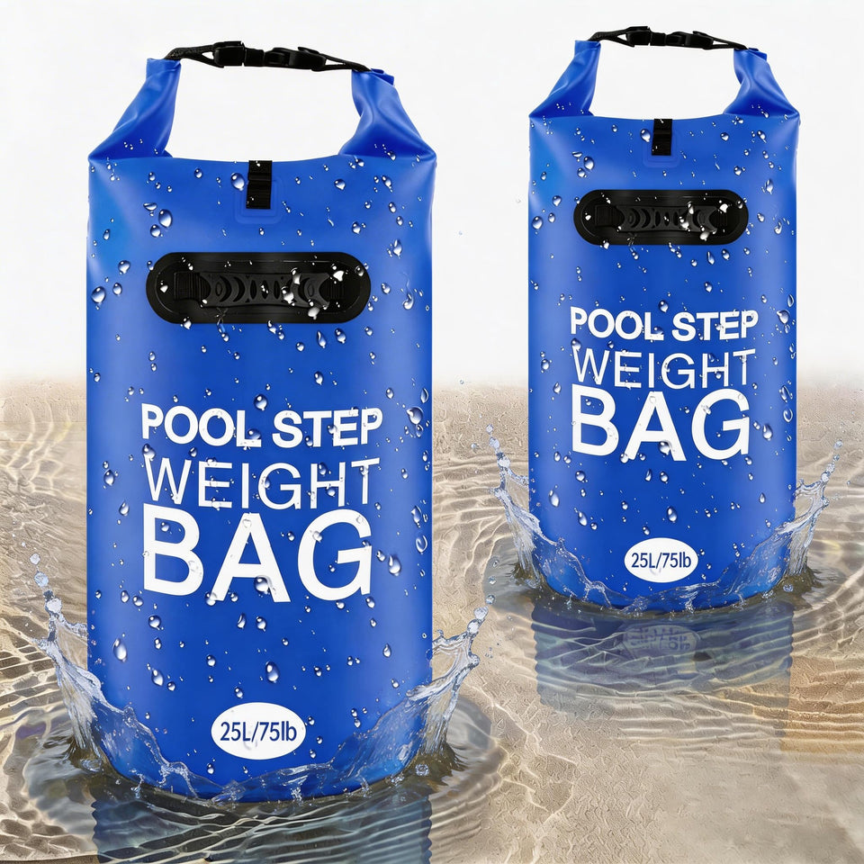 RGJ pool ladder weights 75lb blue, 2-pack for stable above-ground pool steps