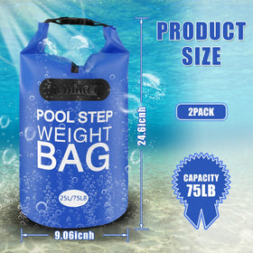 RGJ roll-top seal blue weights for pool stairs prevent leaks