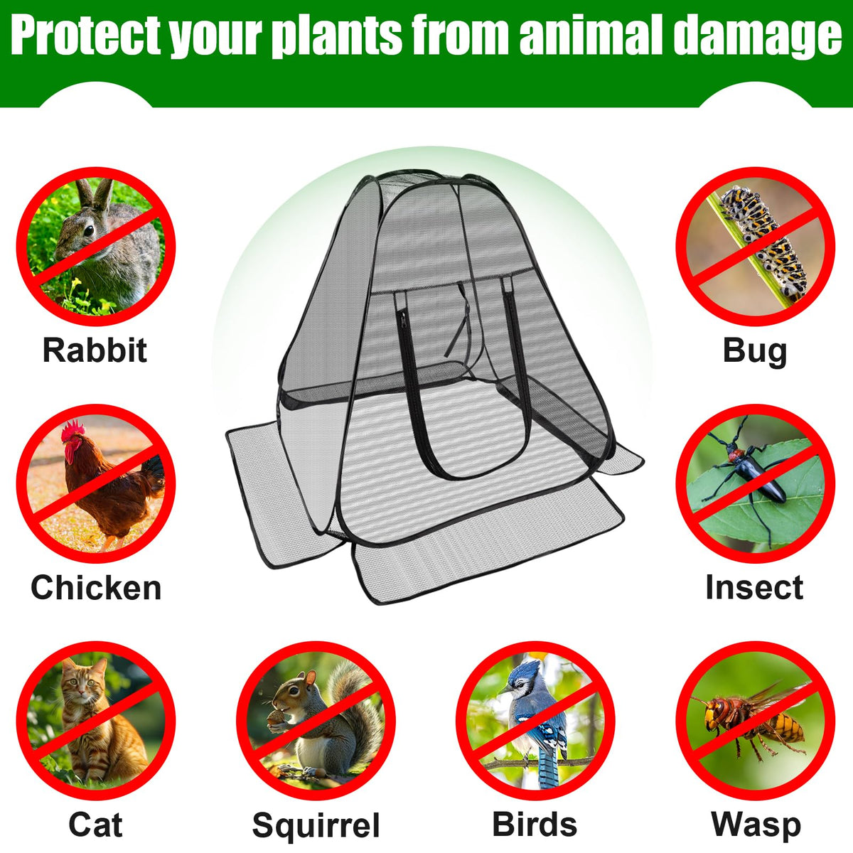 RGQSUN 28x28x32 inch plant cover provides room for seedlings