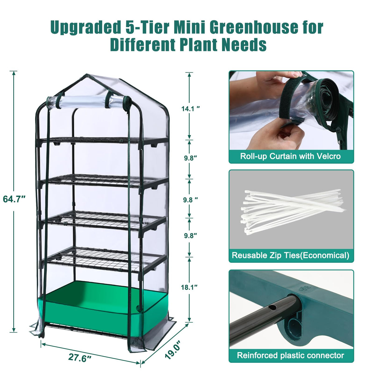 RHAHA adjustable shelves keep seedlings organized for efficient staging.