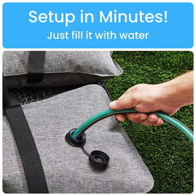 Rhino Basemate carrying strap aids easy transport to the patio.