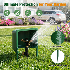 Rhino Valley sprinkler spray blocker protects windows and vehicles.