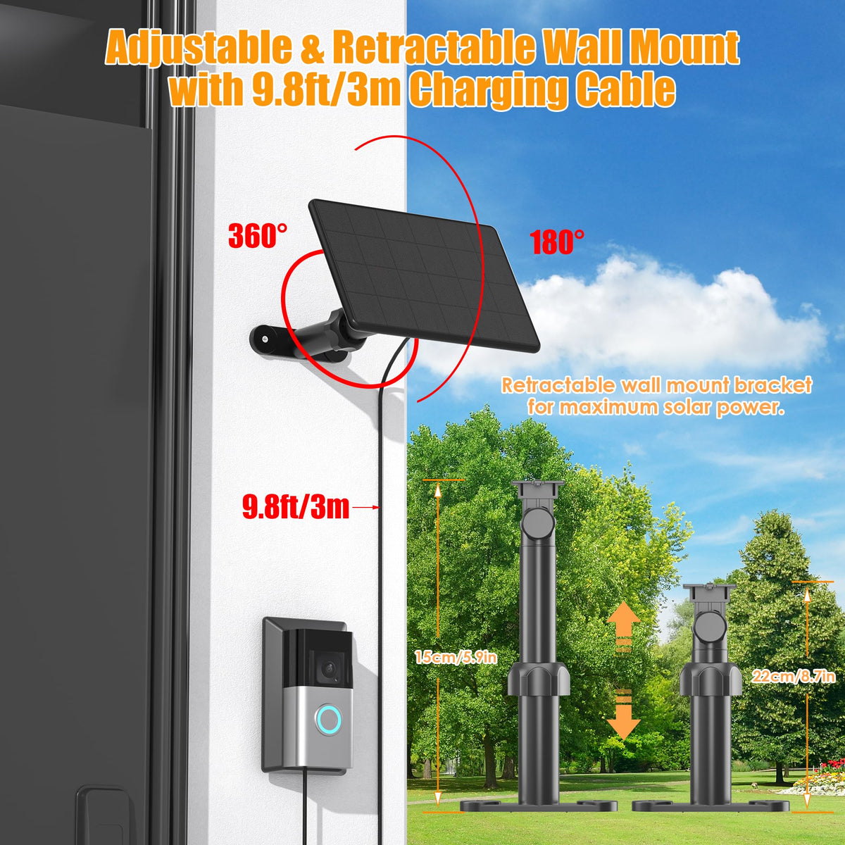 Rhorawill IP65-rated waterproof solar charger withstands weather