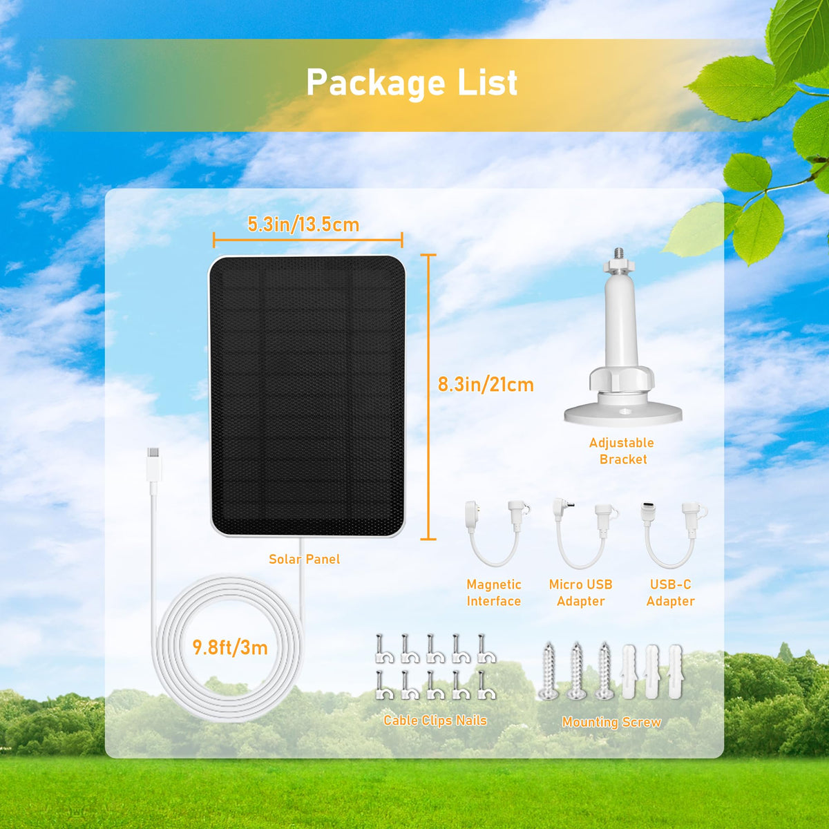 Rhorawill solar panel charger compatibility with Arlo series supports versatile outdoor security.
