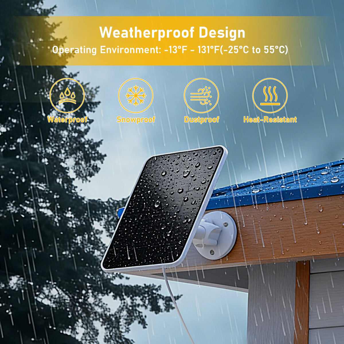 Rhorawill solar panel charger built-in 2000mAh battery supports uninterrupted operation.