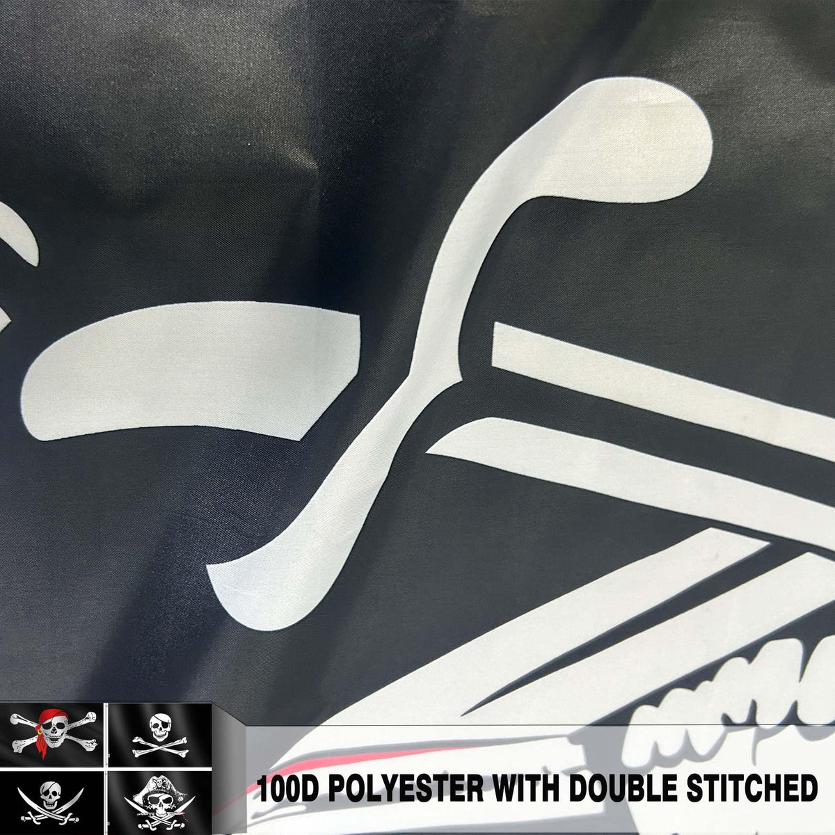 Rhungift black beard flag brings historic flair to tailgates and patios.