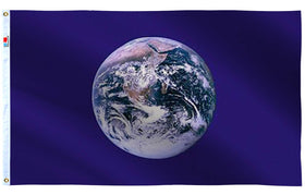rhungift Earth Day flag front view showcases vivid colors for outdoor or indoor display