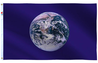 rhungift Earth Day flag front view showcases vivid colors for outdoor or indoor display