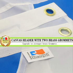 Rhungift flag set close-up, reinforced stitching on durable 100D polyester.