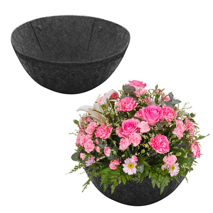 Riare 12-inch round fabric planter liner fits hanging baskets for durable use
