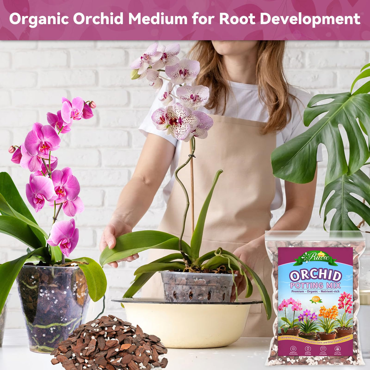 Riare 1qt packaging reseal keeps mix fresh for future orchid care.