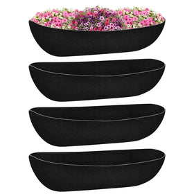 Riare 24-inch black felt window box liner assembly showing easy fit for baskets