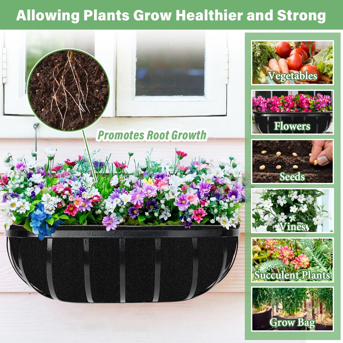 Riare durable planter liner with 24 inch length suitable for balconies