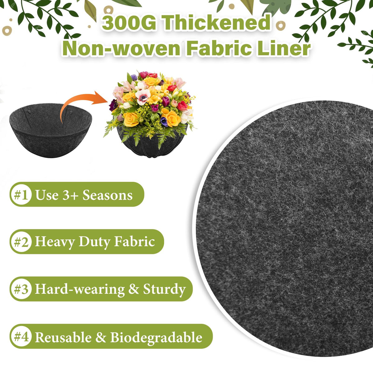 Riare 300g non-woven liner is safe for families and pets
