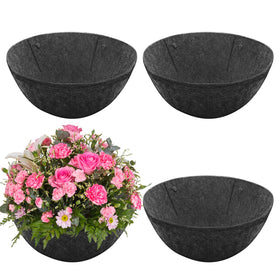 Riare 4-pack round fabric planter liner for 12-inch baskets provides neat, durable coverage.