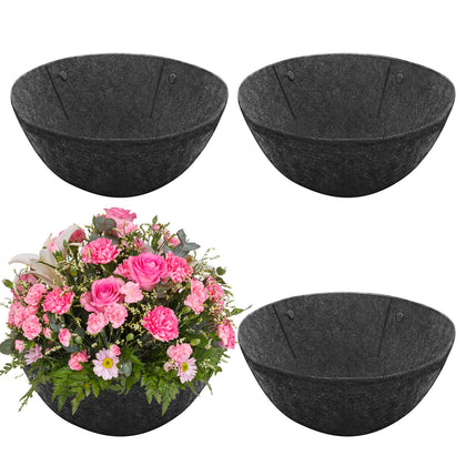 Riare 4-pack round fabric planter liner for 12-inch baskets provides neat, durable coverage.