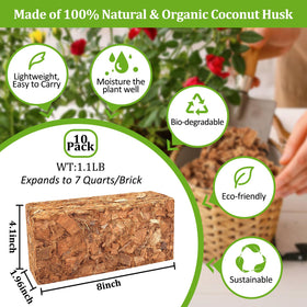 Riare Coco Chips brick expansion when soaked, yielding seven quarts