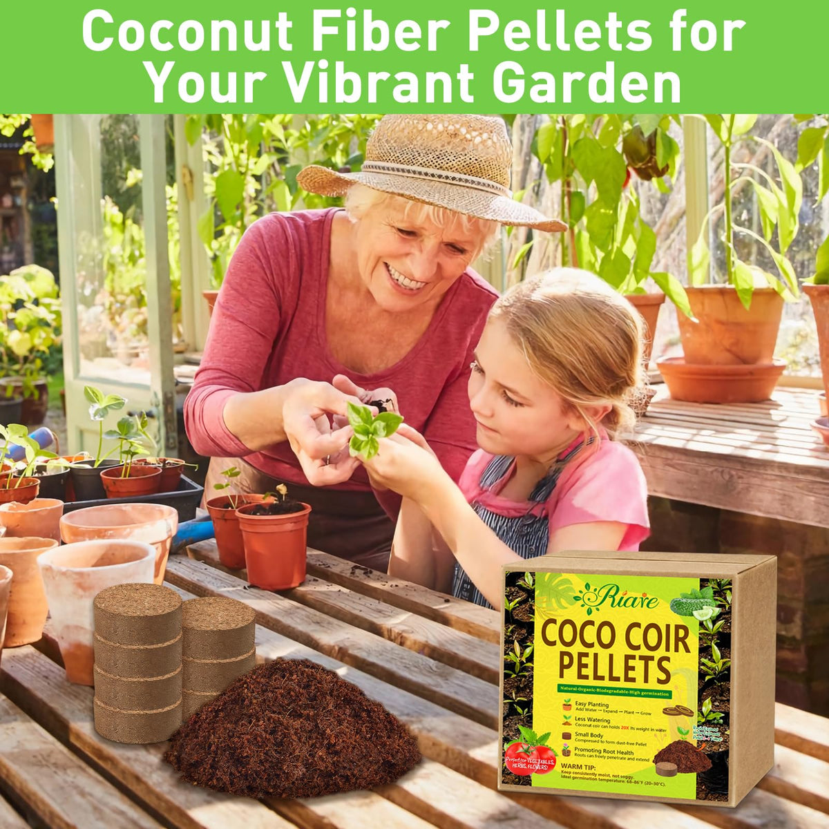 Riare coco coir versatile for vegetables and herbs in pots or beds