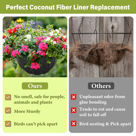 Riare liner with drainage holes improves airflow and reduces soil loss