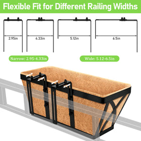Riare easy-install planters with hooks and screws demonstrating simple railing mounting.