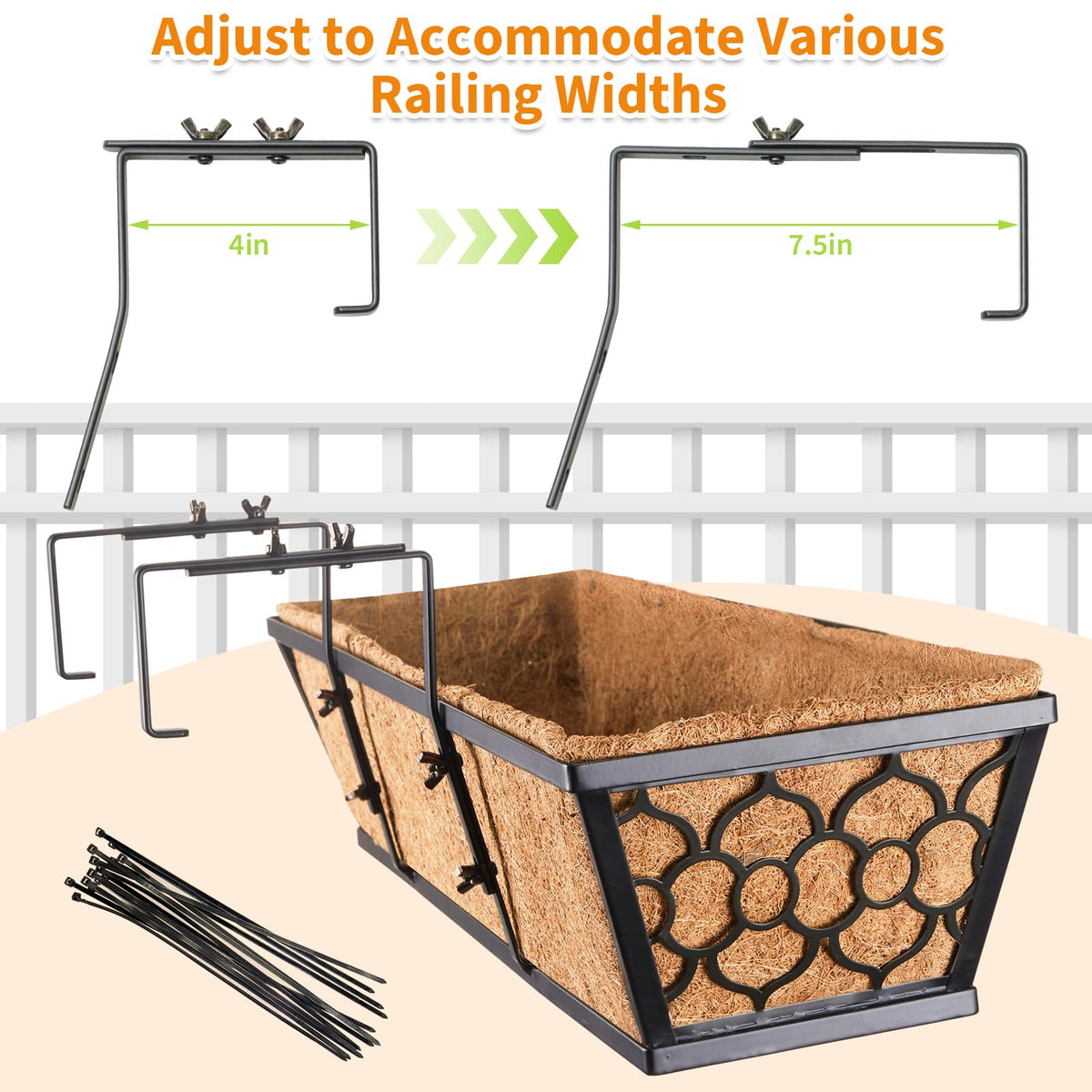 Riare railing planter kit with easy assembly hardware included